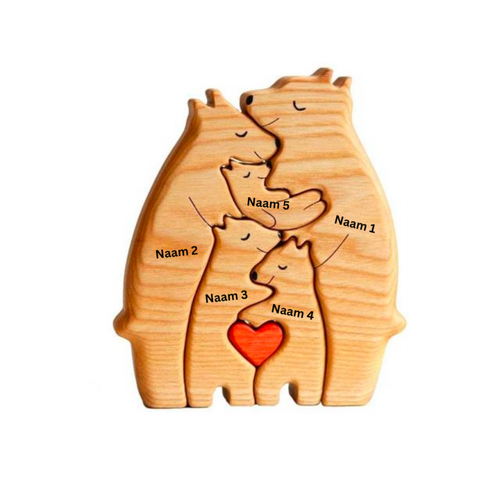 Creëer gezelligheid met dit houten berenfamilie decor, een prachtig houtsnijwerk als blikvanger in huis.