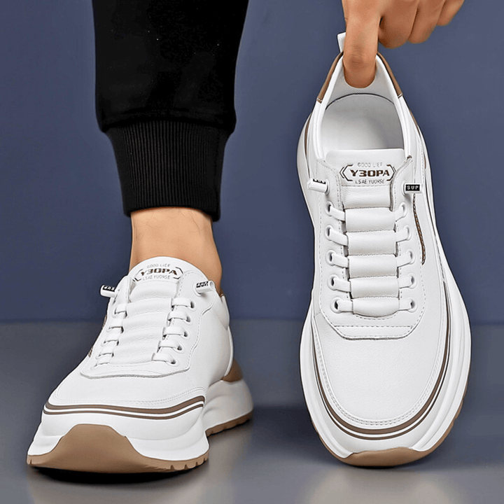 Heren trendy lage casual sneakers met veters, platform en gestreepte details, voor optimaal dagelijks comfort.