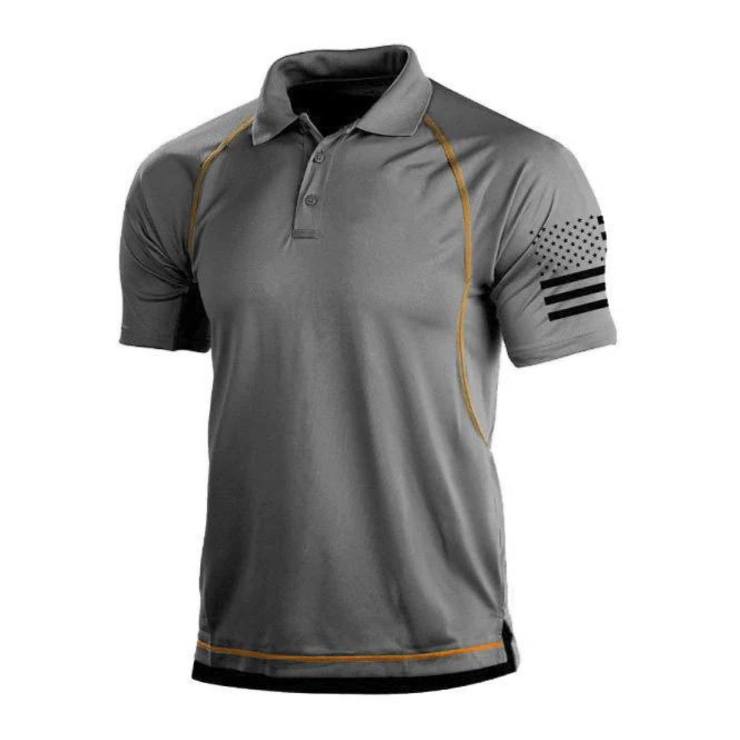 Groen TrailCore heren sneldrogend poloshirt, comfortabel en sportief voor outdoor avonturen. Ademend en ideaal voor de zomer.