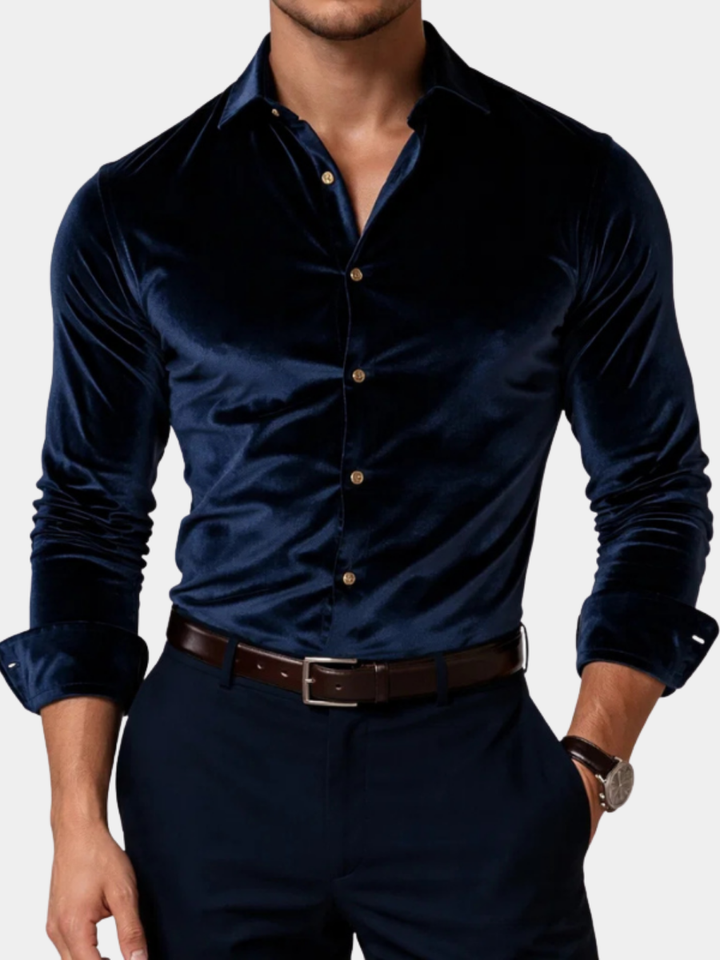 Heren slim-fit overhemd, elegant en stijlvol. Perfect voor formele of casual gelegenheden. Lange mouwen.