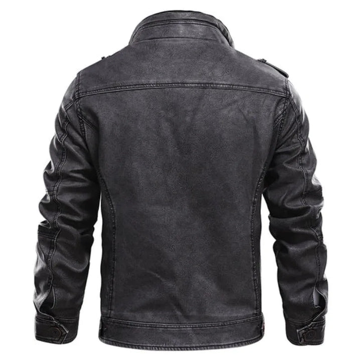 Stijlvolle herenjas met mandarijnkraag, regular fit en ritssluiting. Tijdloze zwarte bovenkleding met epauletten.
