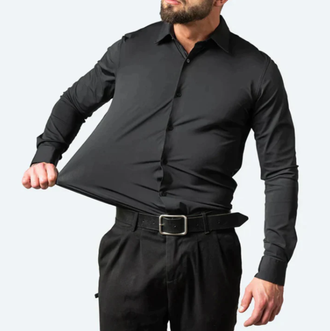 Flexibel herenoverhemd met stretch, perfect voor actieve mannen die stijl en comfort waarderen.