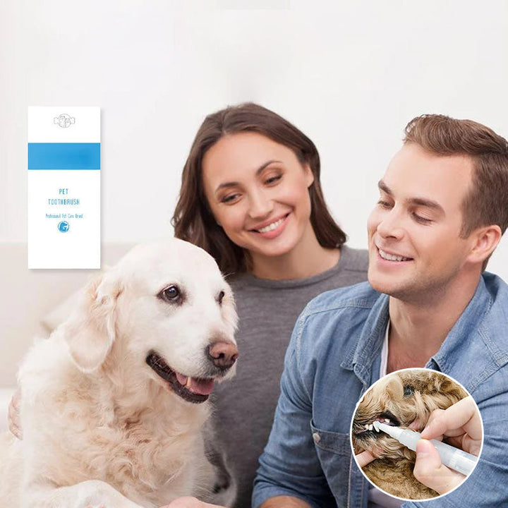 Dierengebit reinigen met deze speciale tandenborstel pen voor een gezond gebit van hond of kat.