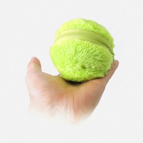 Detail van de interactieve automatische hondenspeelbal; garandeert actief speelplezier en houdt honden vermaakt.