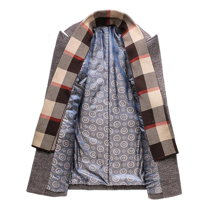 Heren elegante winterjas, stijlvolle mantel met enkelvoudige sluiting, perfect voor koude dagen.