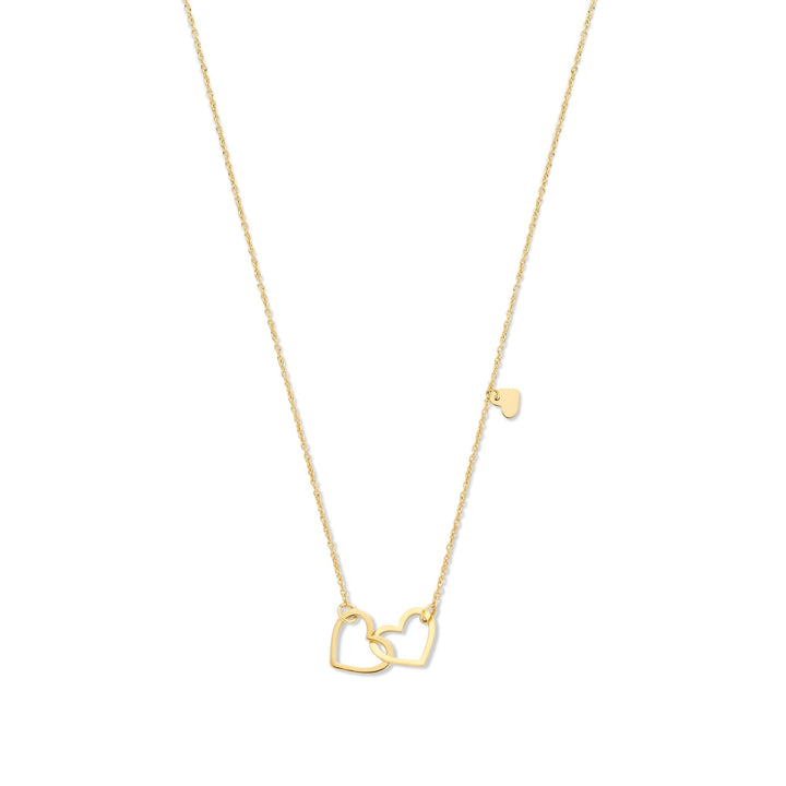 Gouden dames ketting met liefdevolle hartjes hangers, een elegant verguld sieraad, ideaal als cadeau.