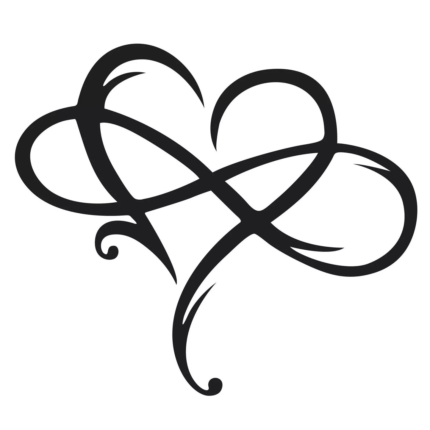 "IJzeren wanddecoratie met oneindig hart; symbolisch design, elegante uitstraling, ideaal voor elke kamer."
