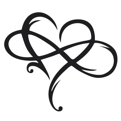 "IJzeren wanddecoratie met oneindig hart; symbolisch design, elegante uitstraling, ideaal voor elke kamer."