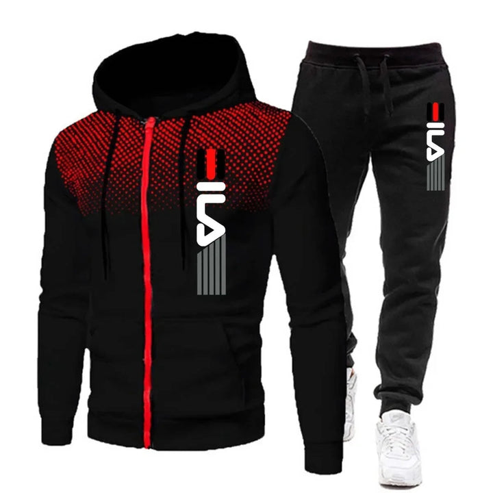Stijlvolle heren joggingbroek van het winter tracksuit. Comfortabele sportkleding voor training of vrije tijd.
