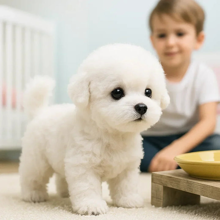 Realistische interactieve pluche hond, zacht speelgoed voor kinderen en volwassenen, ideaal unisex cadeau.
