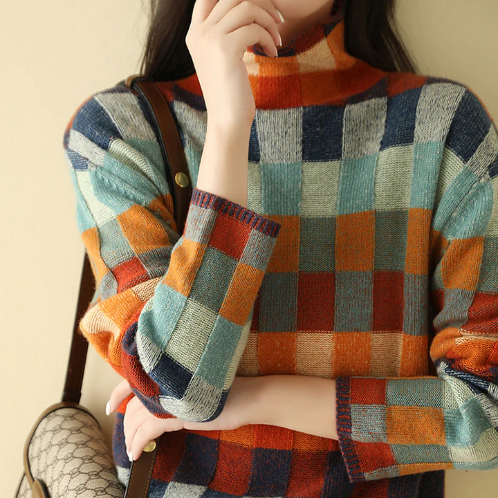 Comfortabele Celeste dames coltrui van kasjmier. Stijlvolle hoge hals trui, ideaal voor winterse elegantie.