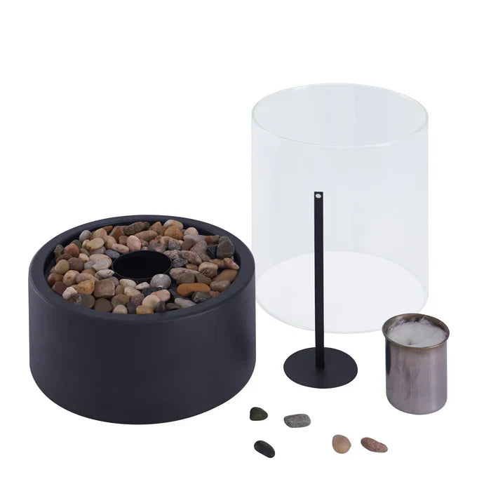 GlowLuxe tafelvuur: compacte, moderne decoratie voor een warme sfeer, geschikt voor zowel binnen als buiten.