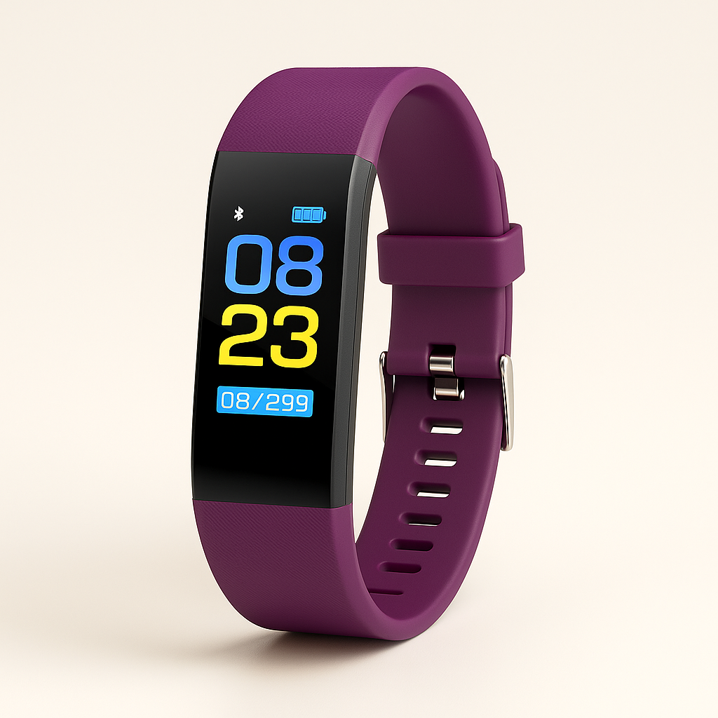Gebruiksvriendelijk slimhorloge voor senioren: slaapmonitor, hartslag en bloeddruk. Spatwaterdicht en comfortabel.