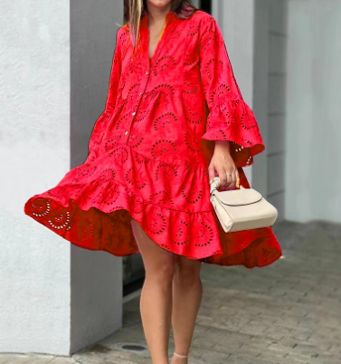 MaesDress I dames mini zomerjurk, luchtig en comfortabel. Ideaal voor warme dagen, casual en modieus.