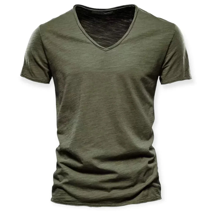 Hoogwaardig heren T-shirt met V-hals, zacht en ademend, geschikt als veelzijdige basiskleding.