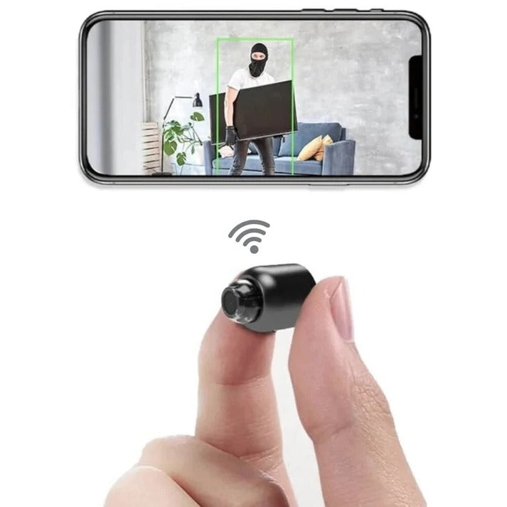 Compacte draadloze HD beveiligingscamera met nachtzicht; mini WiFi camera voor huisbeveiliging.