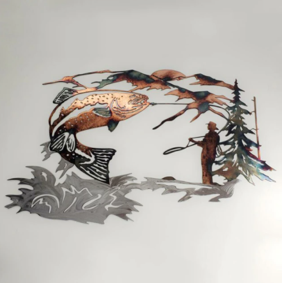Moderne metalen wanddecoratie, perfect voor een stijlvol interieur. Elegante design muurkunst.