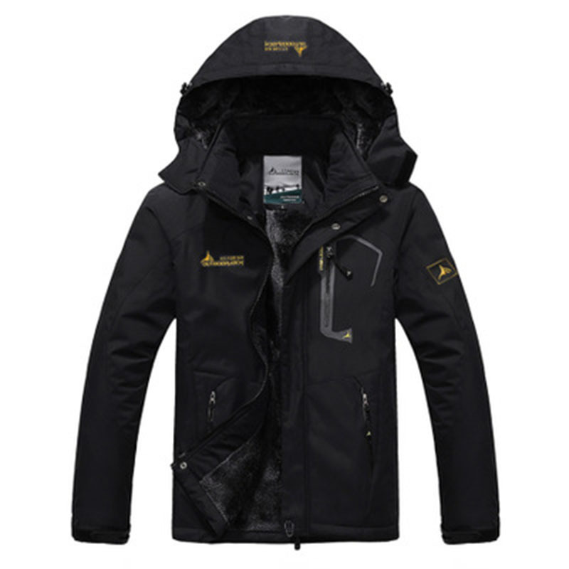 Waterdichte heren winterjas met verstelbare capuchon, perfect als warme buitenjas tegen wind en kou.