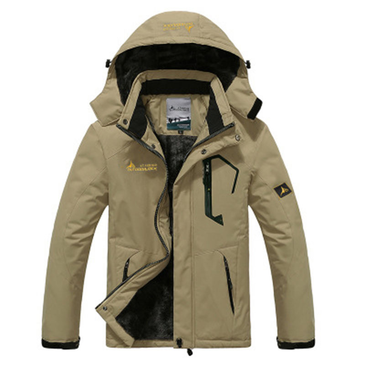 Warme outdoor heren windjack, waterdicht en ademend, met capuchon. Perfecte regenjas voor winteractiviteiten.