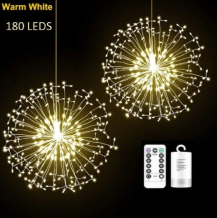 Magische LED vuurwerklampen creëren feestelijke sfeer. Duurzame kerst- en partyverlichting.