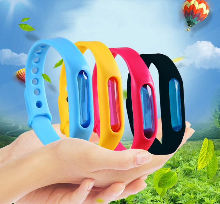 Muggenwerende siliconen armband voor kinderen. Waterdicht en veilig voor zorgeloos buiten spelen in de zomer.