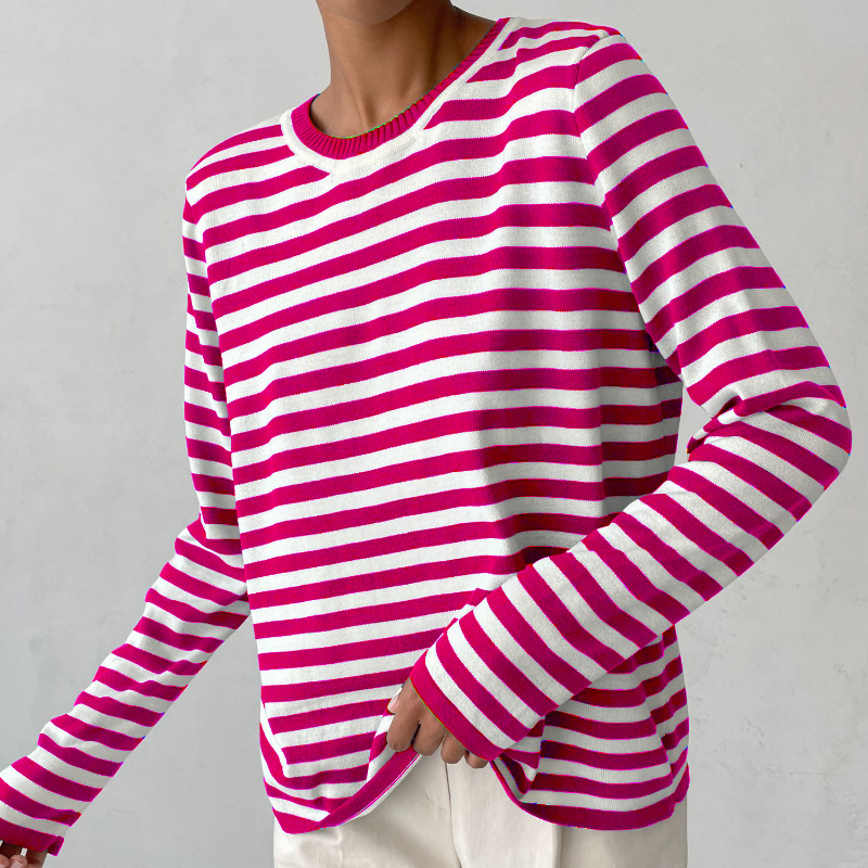 Comfortabele dames gestreepte trui met lange mouwen, perfect voor een stijlvolle casual look.