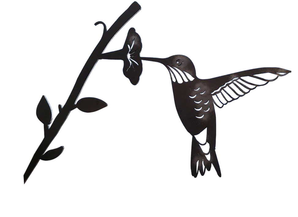 Gedetailleerde metalen vogeldecoratie. Handgemaakte metaalkunst voor tuinkunst en sfeervol interieur.