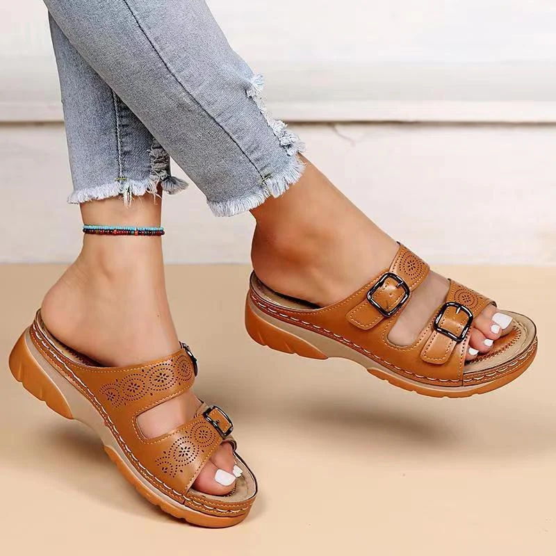 Dames orthopedische comfortsandalen met gelzool, ideaal voor voetpijn, rugpijn en brede voeten. Lichtgewicht.