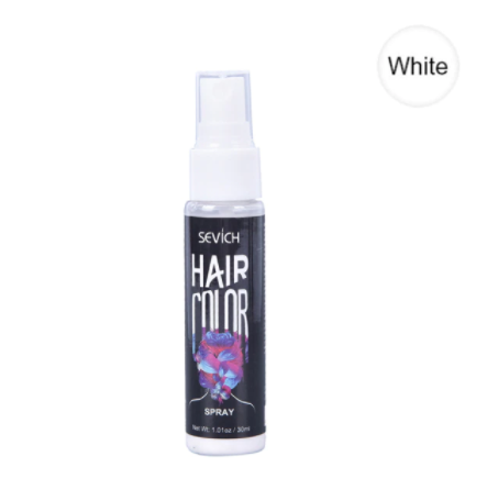 Close-up van haar met tijdelijke haarkleur spray, perfect voor een opvallende kleurverandering en feestlook.