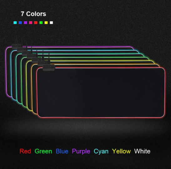 Waterafstotende gaming muismat met LED RGB-verlichting, antislip en precisie-oppervlak voor elke gamer.
