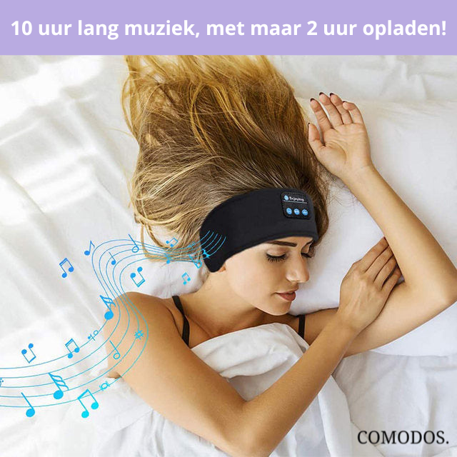 Unisex slaapkoptelefoon met oogmasker, zacht en comfortabel voor een snoerloze nachtrust.