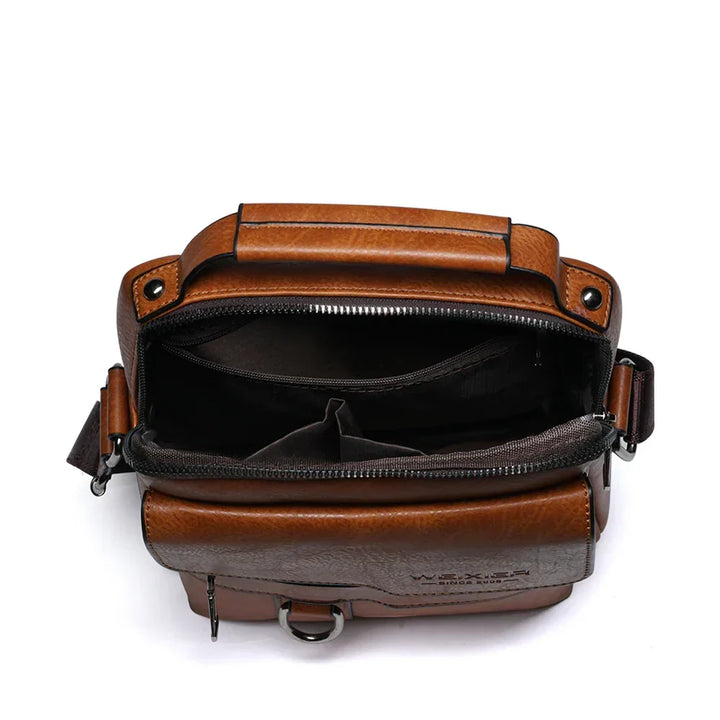 Trendy minimalistische leren dames crossbody tas, een functioneel en stijlvol accessoire.
