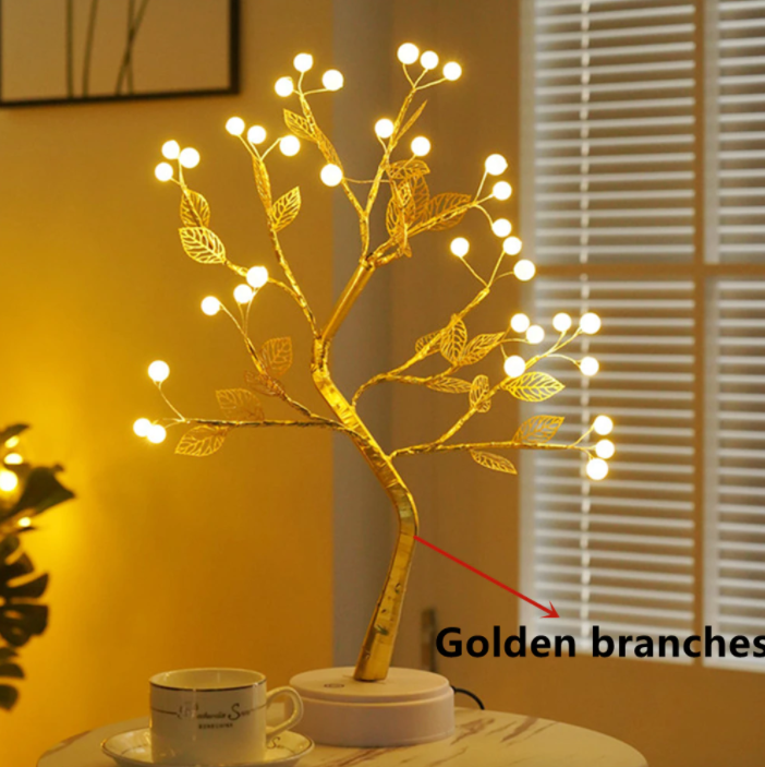 Betoverend FairyTree sfeerlampje, een elegante lichtboom met zachte, rustgevende LED verlichting voor interieur.