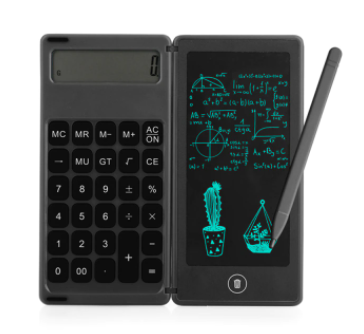 Duidelijke LCD rekenmachine met digitaal schrijftablet voor handschrift en berekeningen, een handige gadget.