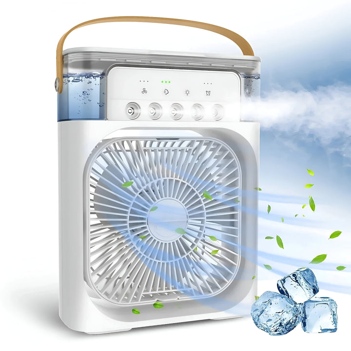 Optimaliseer je binnenklimaat met deze 3-in-1 airco: koeling, bevochtiging en reiniging, plus LED.