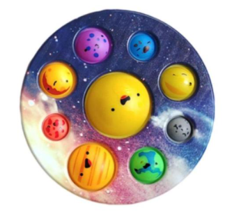 Pop, druk en ontspan met dit planeten fidget speelgoed; uitstekend voor stressvermindering en focus.