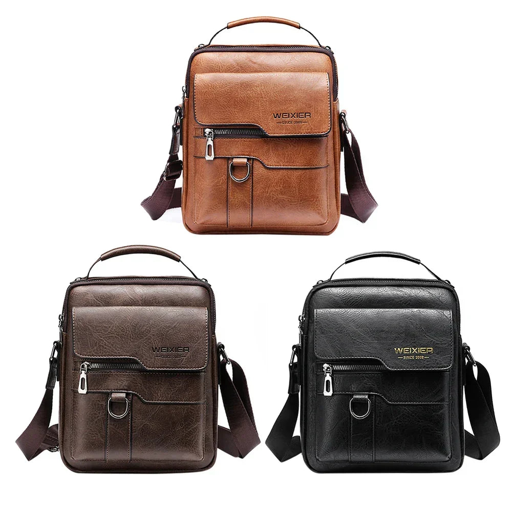 Elegante zwarte leren crossbody tas voor dames, uitermate geschikt voor elke gelegenheid.