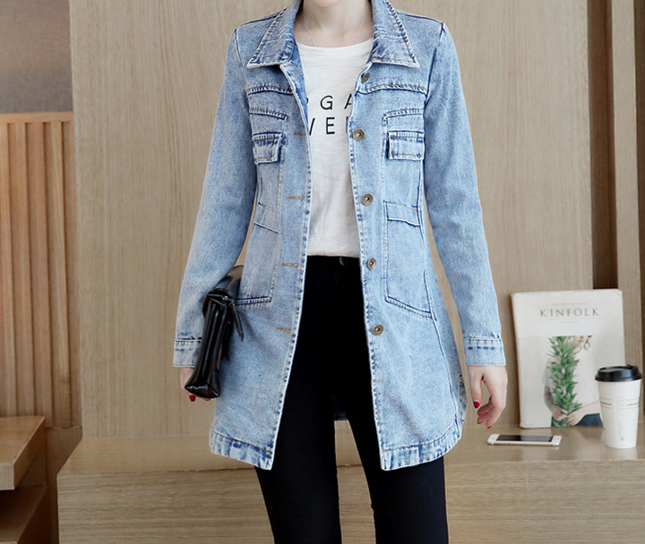 Dames oversized casual jack met lange mouwen voor lente/zomer/najaar. Comfortabele, tijdloze tussenjas.