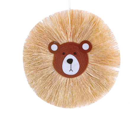 Sfeervolle handgemaakte rotan dieren decoratie; een unieke wanddecoratie voor baby- en kinderkamers.