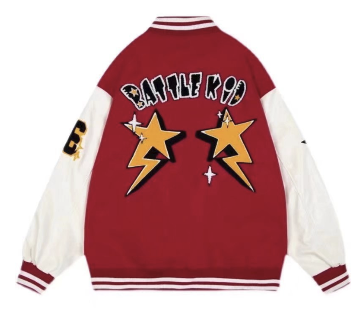 Heren baseball jack met iconische varsity look, warme en comfortabele bovenkleding voor casual mode.