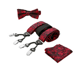 3-delige set - Bloemenprint Rood