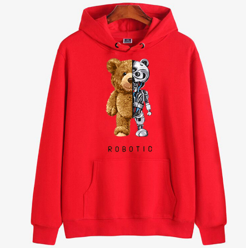 Heren teddy hoodie met zachte, warme stof, ideaal voor winterdagen en casual outfits.