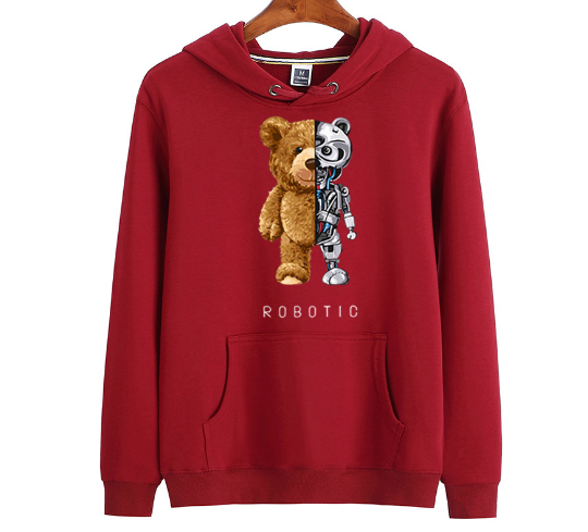 Stijlvolle heren teddy hoodie met uniek design, perfect voor streetwear en een trendy winterlook.