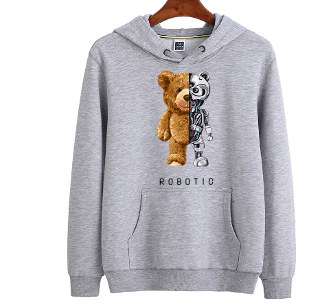 Pluizige heren teddy hoodie, superzacht en warm, ideaal voor comfortabele outfits in de winter.