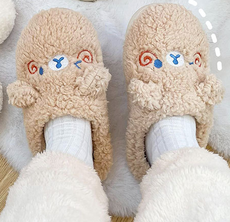 Gezellige huis pantoffels: fluffy dieren sloffen. Super zacht, warm en antislip.