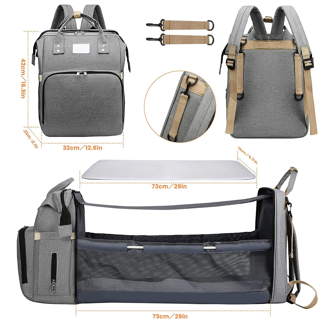 Duurzame polyester luiertas met stevige ritsen; een waterafstotende babytas voor organiseren.
