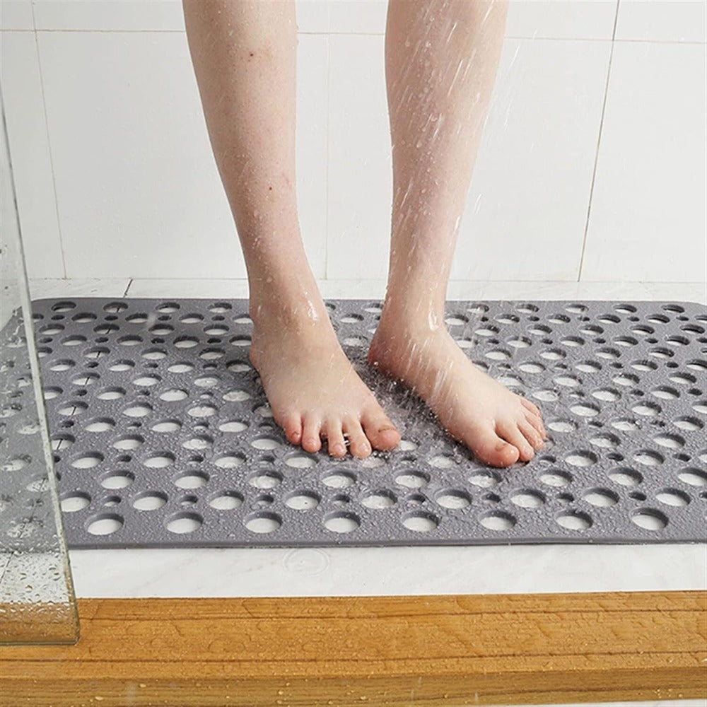 Hygiënische PVC antislip douchemat, schimmelbestendig, ideaal voor badkamerveiligheid.