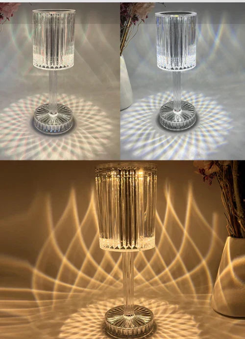 Seraphine dimbare kristallen tafellamp met sfeervolle led verlichting, ideaal voor modern interieur.