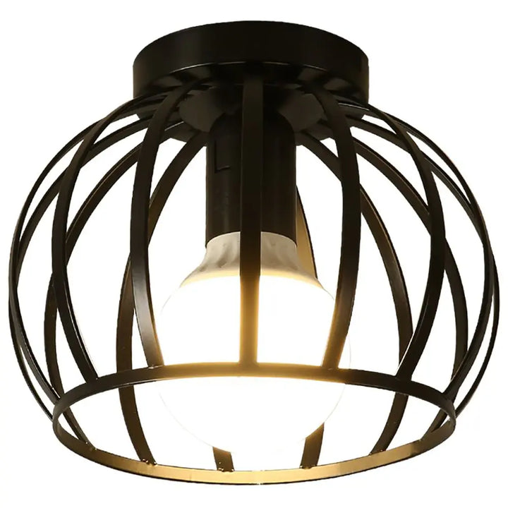 Unieke zwarte industriële plafondlamp, eyecatcher voor moderne interieurs.
