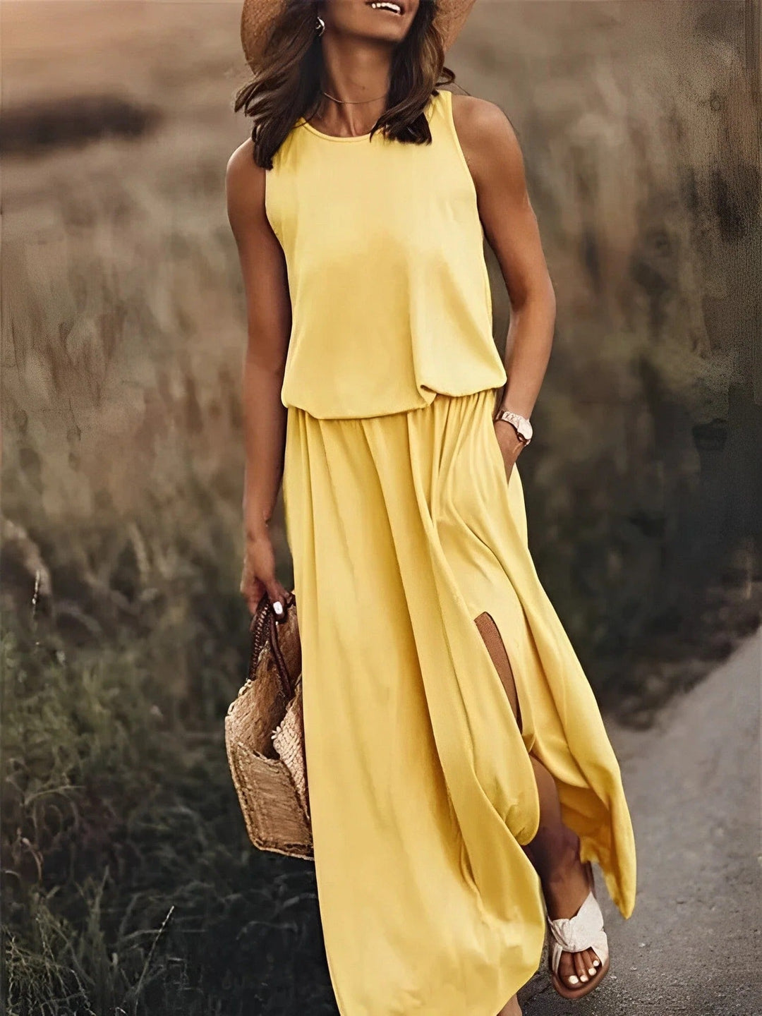 Elegante Fenna dames zomer maxi jurk, comfortabel en multicolor, perfect voor casual of vakantie.